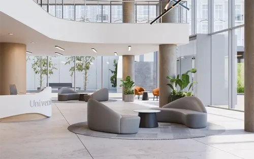 LOBBY, sedací souprava, ekologická kůže šedá